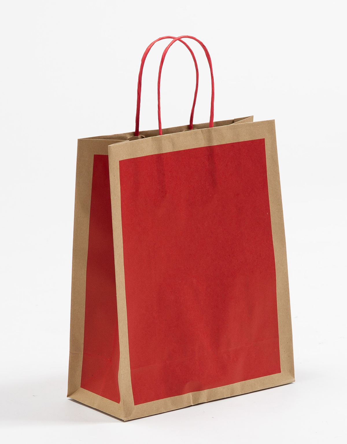 Produktbild Papiertragetaschen mit Randumschlag Frame rot in der Größe 22 x 10 x 27,5 + 5 cm