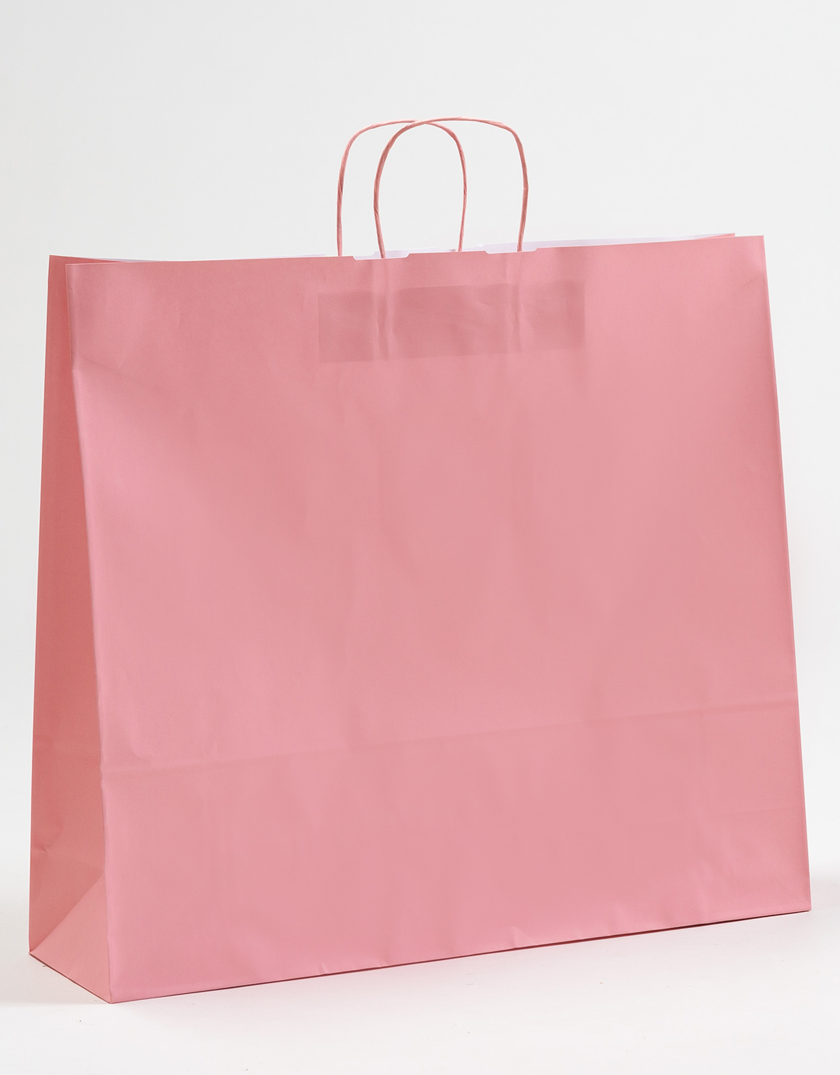 Produktbild Papiertragetaschen FASHION mit gedrehter Papierkordel rosa in der Größe 54 x 15 x 49 cm