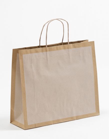 Produktbild Papiertragetaschen mit Randumschlag Frame offwhite in der Größe 32 x 10 x 27,5 + 5 cm
