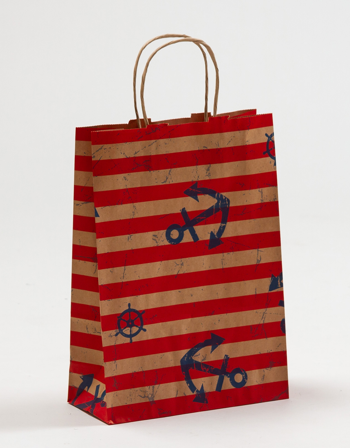 Produktbild Papiertragetaschen mit gedrehter Papierkordel Küstentasche in der Größe 22 x 10 x 31 cm