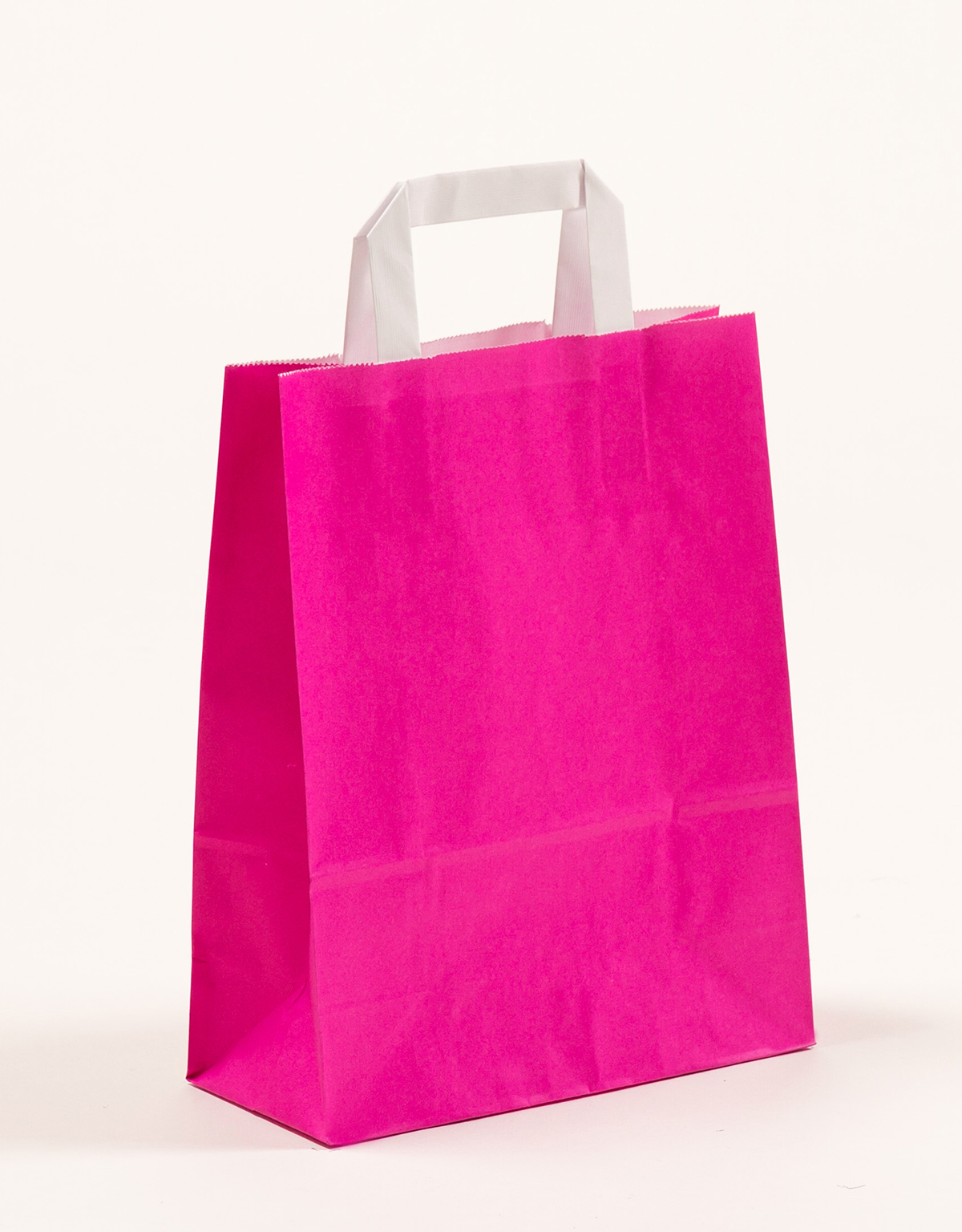 Produktbild Papiertragetaschen mit Flachhenkel pink in der Größe 22 x 10 x 28 cm