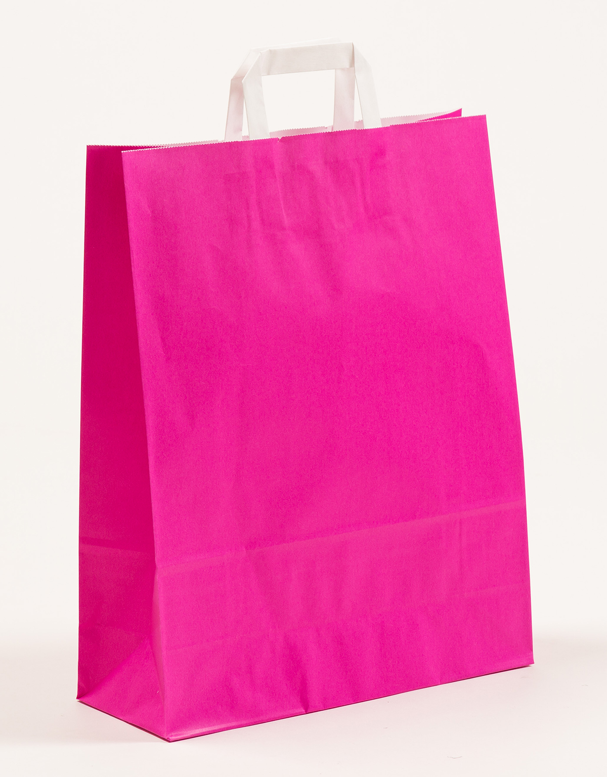Produktbild Papiertragetaschen mit Flachhenkel pink in der Größe 32 x 12 x 40 cm