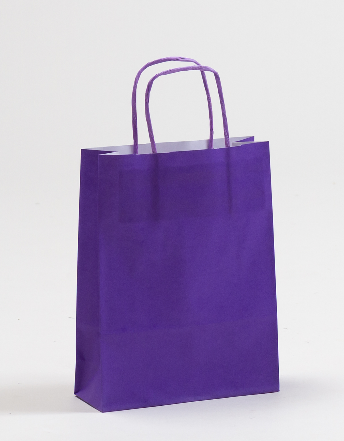 Produktbild Papiertragetaschen FASHION mit gedrehter Papierkordel violett / lila in der Größe 18 x 7 x 24 cm