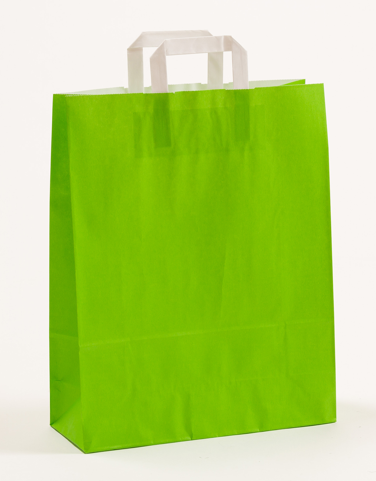 Produktbild Papiertragetaschen mit Flachhenkel grün in der Größe 32 x 12 x 40 cm