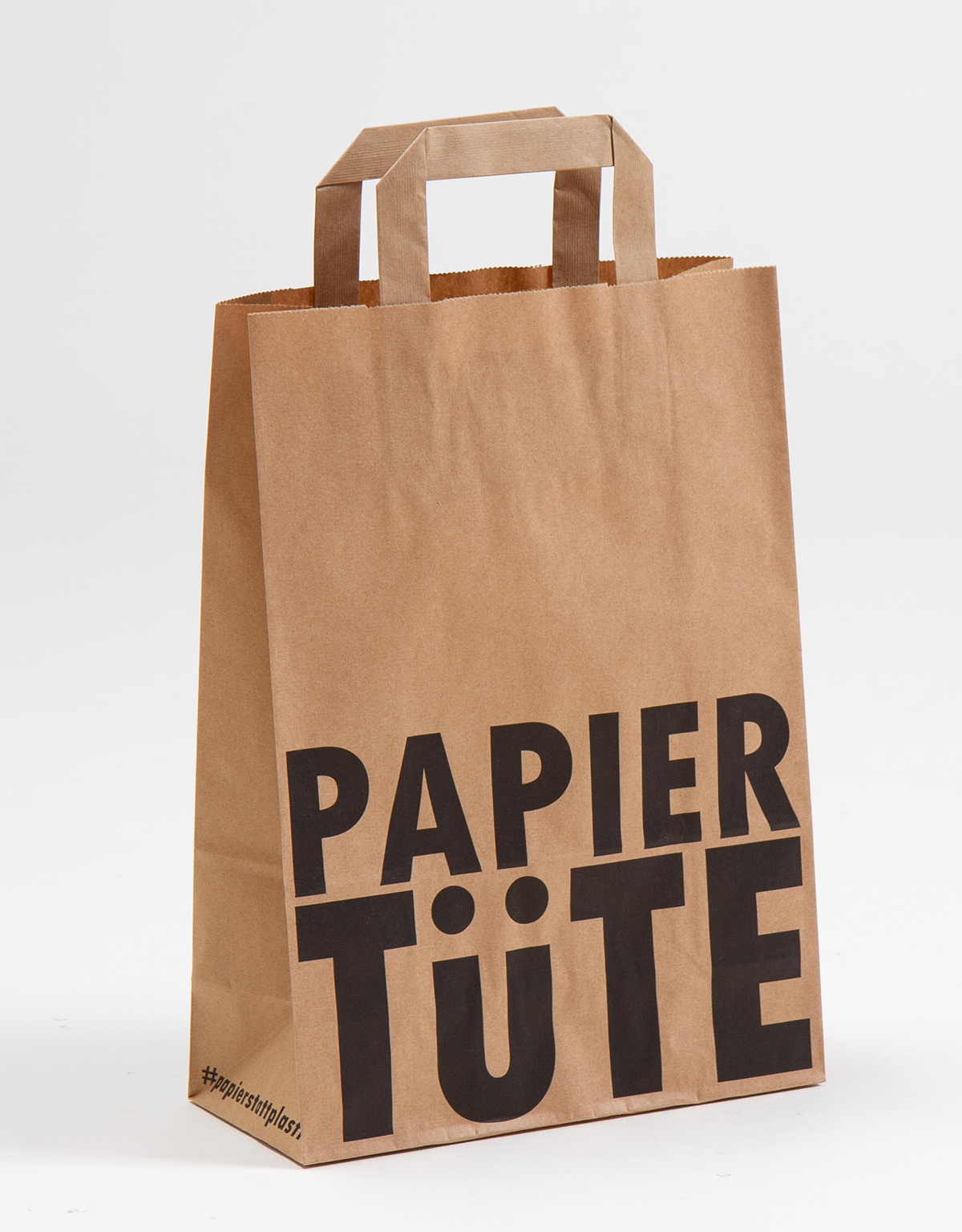 Produktbild SALE Papiertragetaschen mit Flachhenkel braun  - PapierTüte in der Größe 22 x 10 x 31 cm