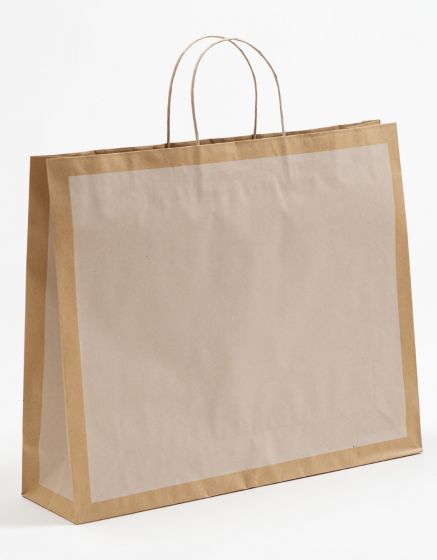 Produktbild Papiertragetaschen mit Randumschlag Frame offwhite in der Größe 54 x 14 x 44,5 + 6 cm
