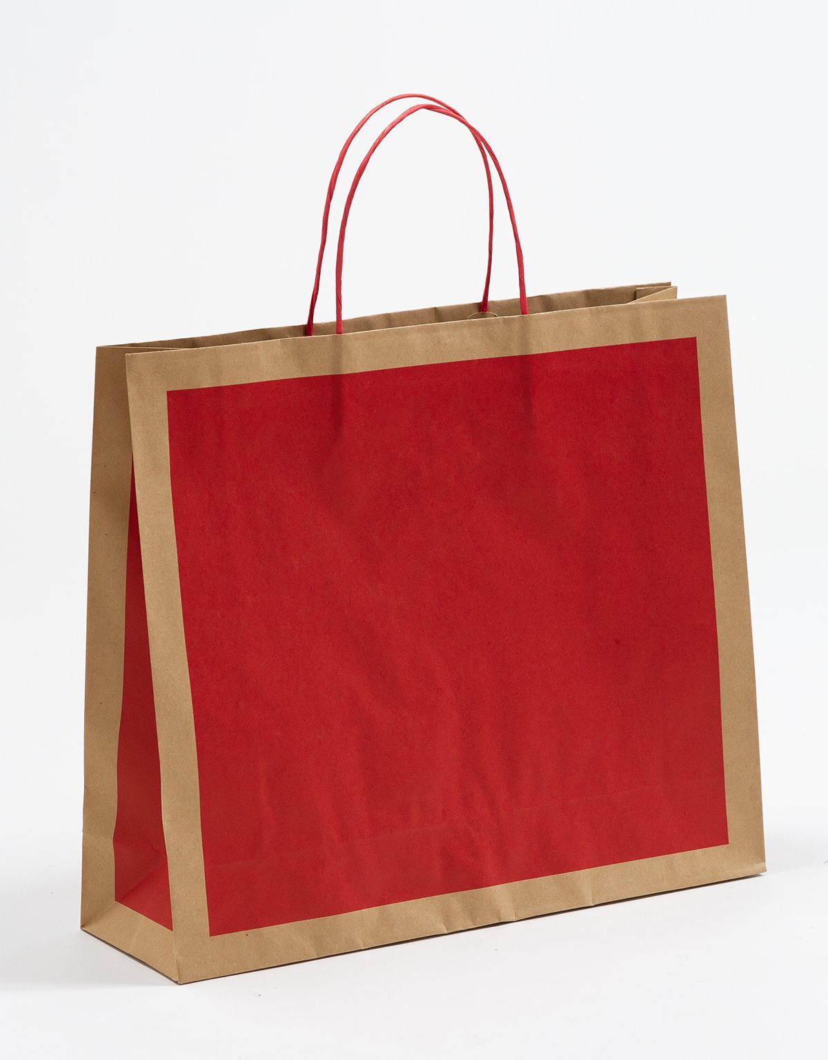 Produktbild Papiertragetaschen mit Randumschlag Frame rot in der Größe 42 x 13 x 37 + 6 cm