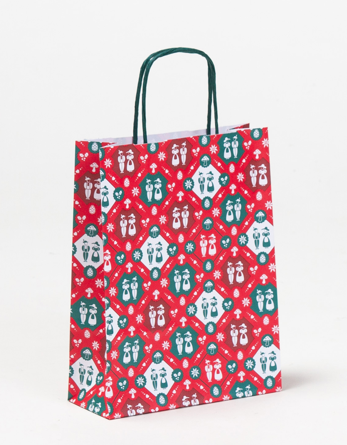 Produktbild Papiertragetaschen mit gedrehter Papierkordel TRACHT in der Größe 18 x 7 x 24 cm