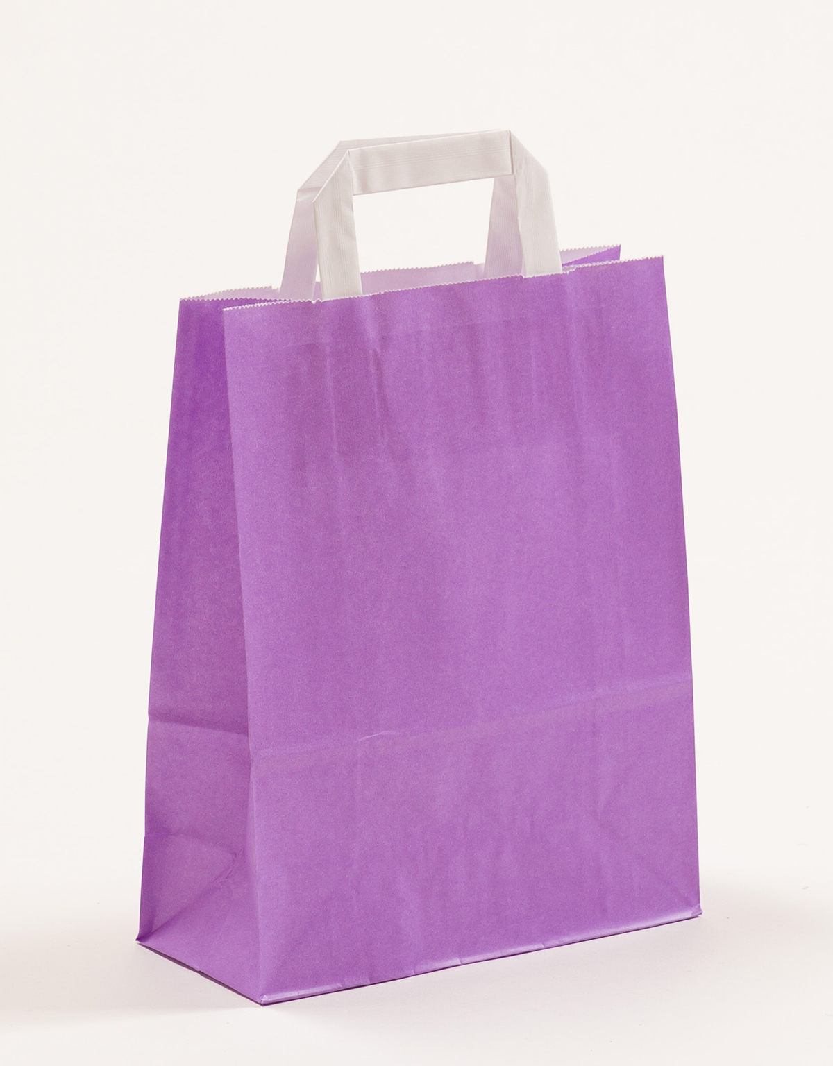 Produktbild Papiertragetaschen mit Flachhenkel violett in der Größe 22 x 10 x 28 cm